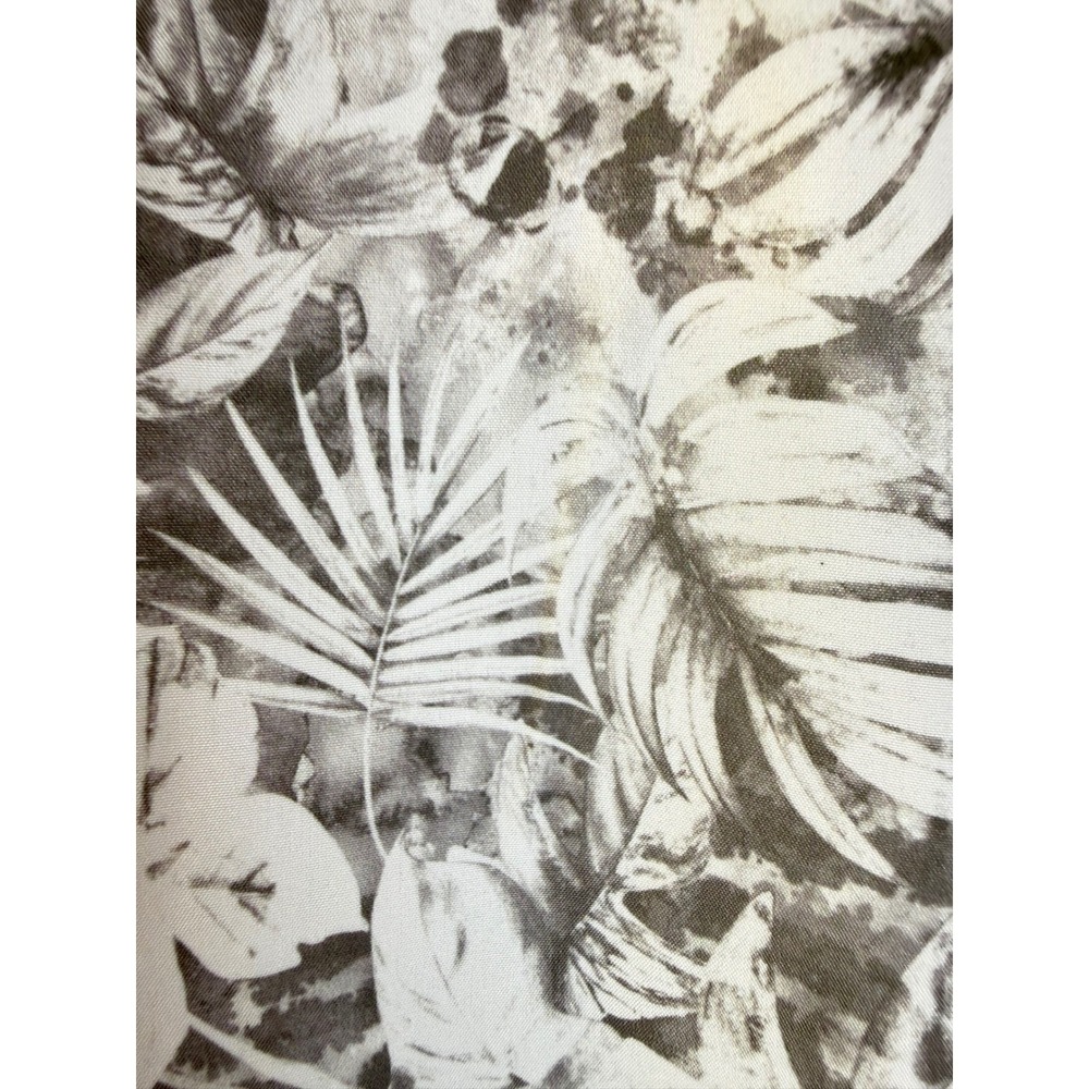 Havana Jim Mens Grey White Tropical Palm Leaf Print Button Front Shirt sz Medium - Picture 11 of 11